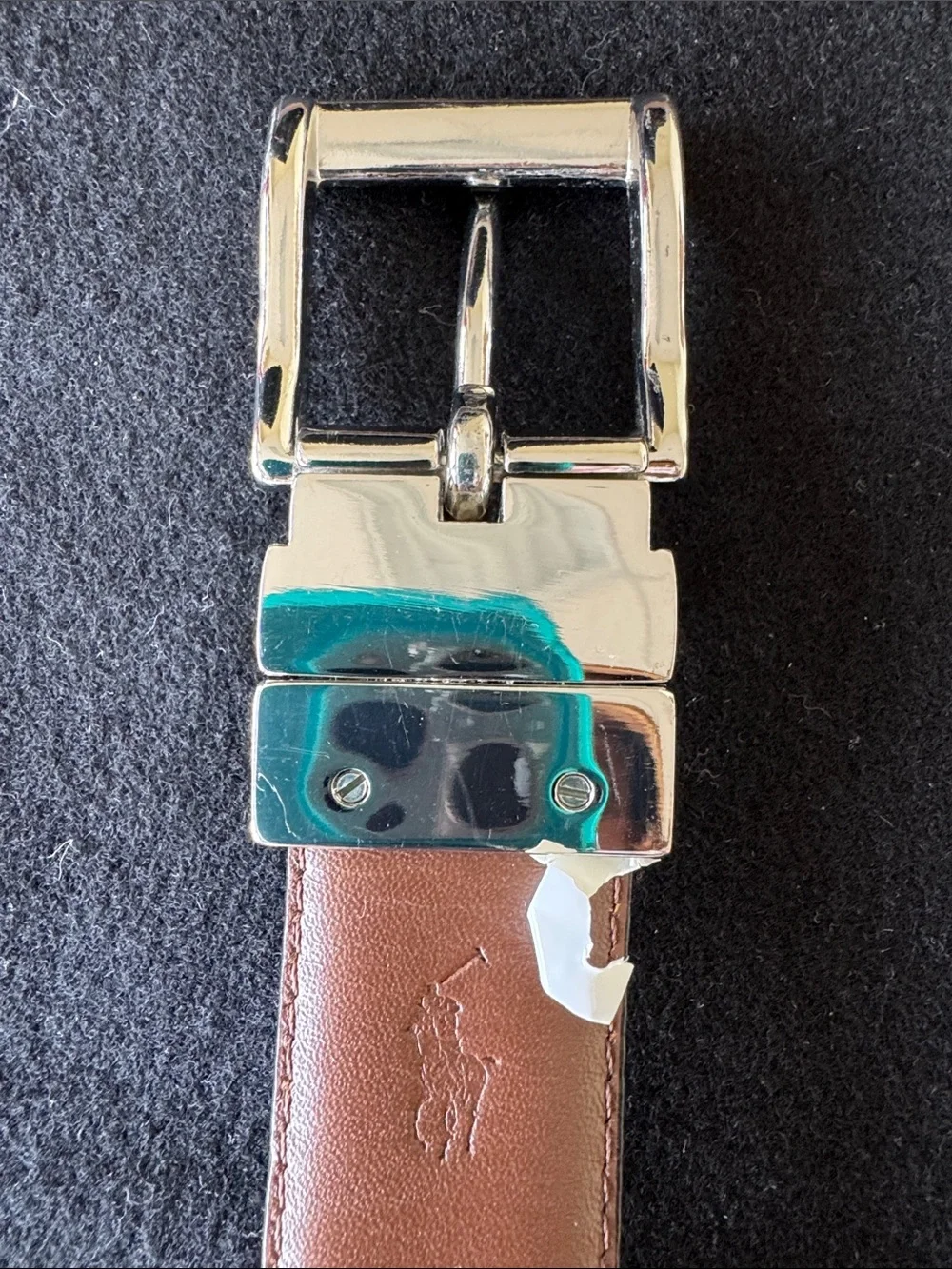 Men's Reversible Black/Brown Leather Belt with Silver Buckle